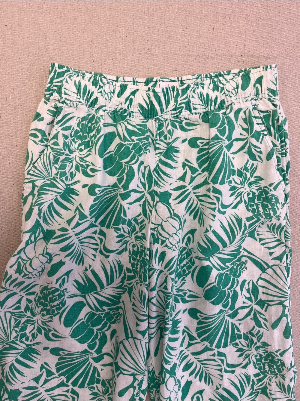 Nicole Miller New York 100% Linen Tropical Wide Leg Pants Size S - Picture 4 of 12